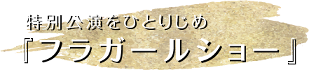  特別公演をひとりじめ『フラガールショー』